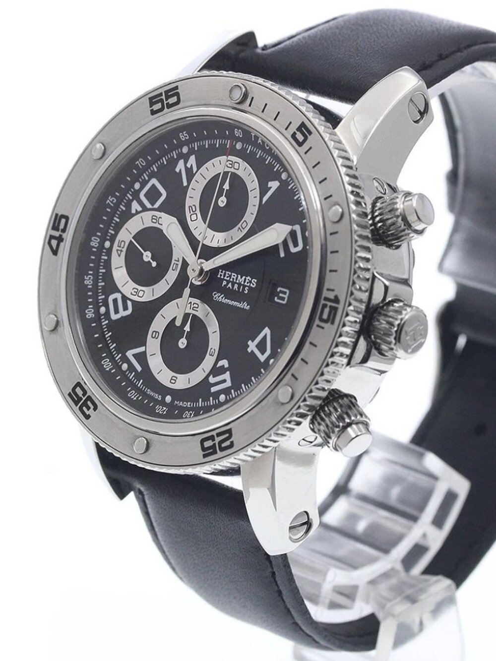 HERMES Clipper Diver Chrono CP2.910 Date black Dial Automatic Men's Watch_955456